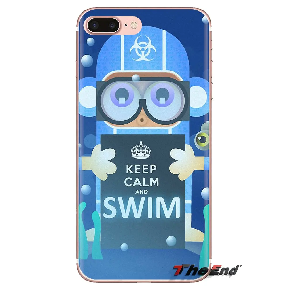 Transparent Soft Shell Cover Keep Calm And Swim On For LG Spirit Motorola Moto X4 E4 E5 G5 G5S G6 Z Z2 Z3 G2 G3 C Play Plus Mini |