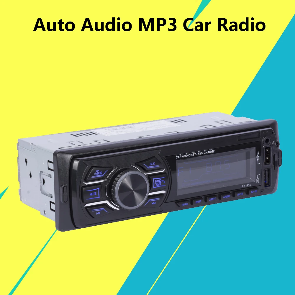 1 Din автомобильный радиоприемник FM DC 12V Авто Аудио MP3 плеер Bluetooth с 2 портами
