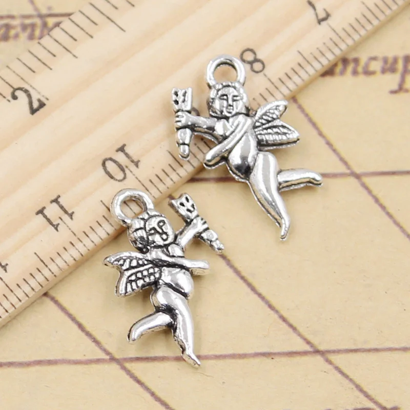 10 шт. Подвески Lover Angel Cupid 23x14 мм Тибетский серебристый цвет антикварные ювелирные