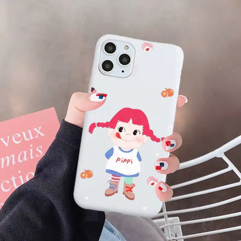 

Sweet Peko Milk Milky Phone Case White Candy Color for iPhone 6 7 8 11 12 s mini pro X XS XR MAX Plus