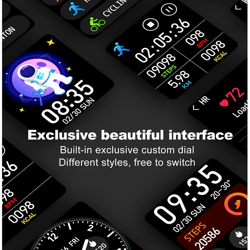 F16 Smart Watch Women 1.54 Inch HD Full Press Sn IP68 Waterproof Heart Rate Monitor Sport Men Smartwatch Black | Электроника