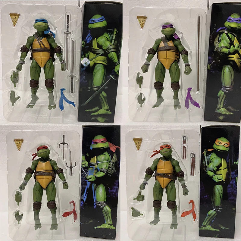 

Leonardo Donatello Raphael Michelangelo Action Figure Classic 1990's Movie Film NECA Turtle Doll Model Toys