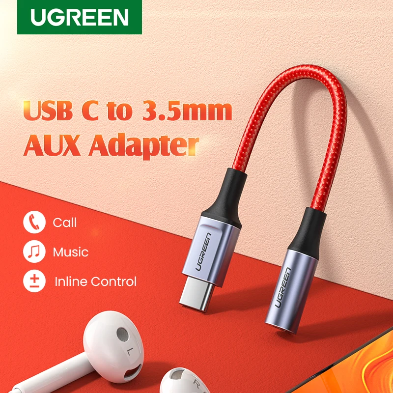 Адаптер UGREEN для наушников с разъемом USB C на 3 5 мм адаптер типа Aux аудиоадаптер Huawei