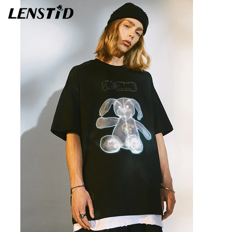 Футболка LENSTID мужская с рентгеновским принтом медведя в стиле хип хоп новинка 2020