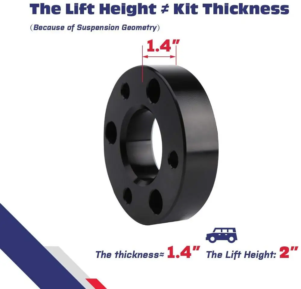 Black 2 inches KSP Lift Kit передний " самолет заготовка Распорки Выравнивающий Лифт комплект для Dodge Ram 1500 4WD 4X4 2006 - Цвет: Black 2 inches