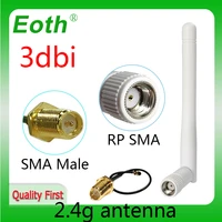 eoth 2 4g antenna 3dbi sma female wlan wifi 2 4ghz antene ipx ipex 1 sma male pigtail extension cable iot module antena