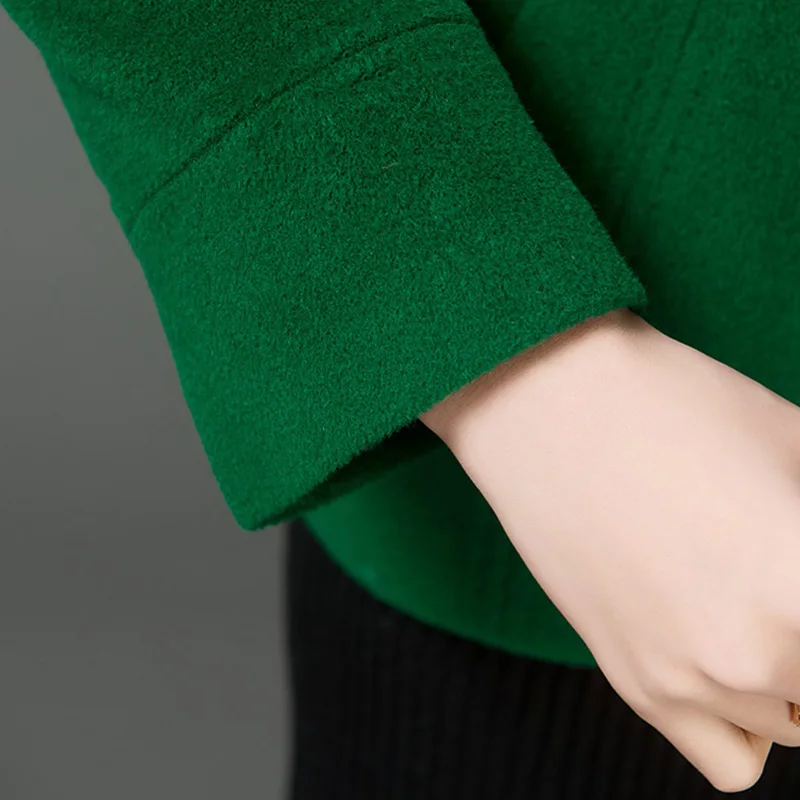 

Fashion brand Middle-aged Women's New Cashmere Woolen Jacket Plus size Short Slim Wool Coat High quality Female Casual Tops