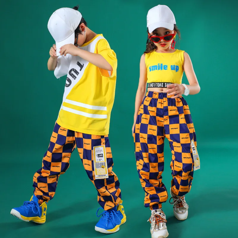 Детский костюм для уличного танца мальчиков и девочек в стиле хип хоп джазовых