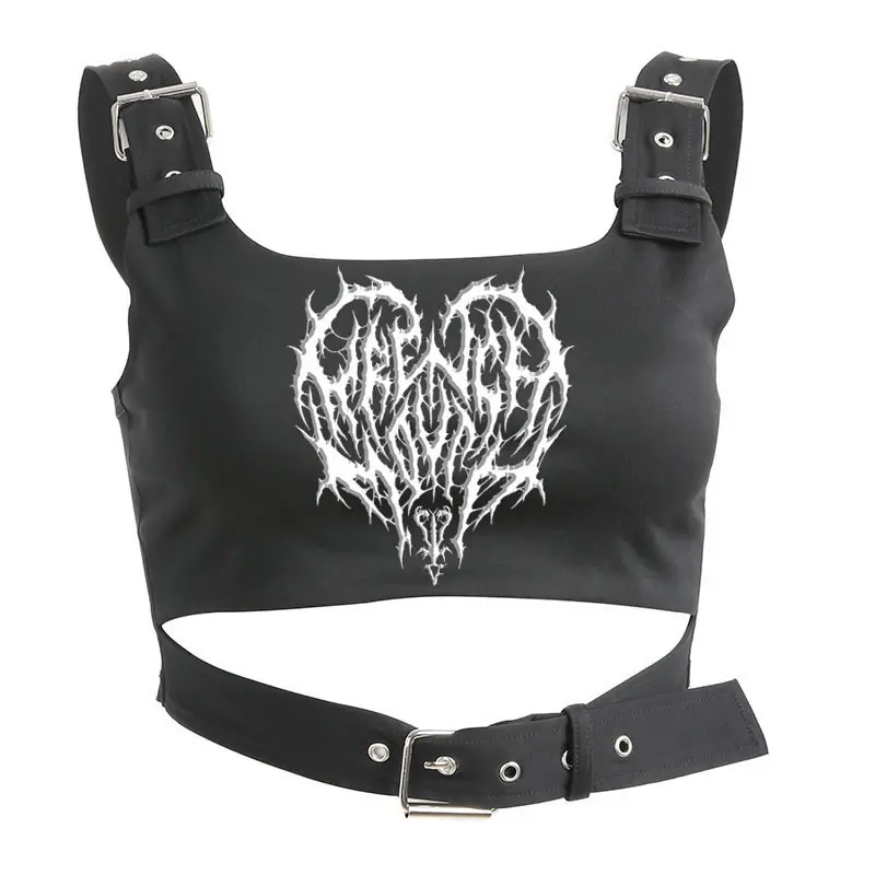 Майка Kawaii топы в готическом стиле Майки панк рэп 1of1 короткие сексуальные майки с