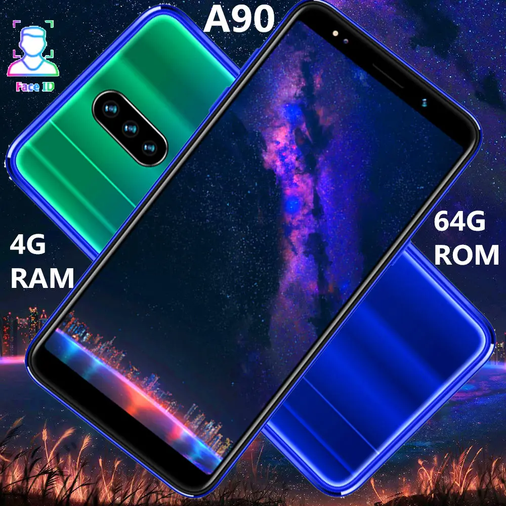 A90 смартфон с 5 дюймовым дисплеем четырёхъядерным процессором ОЗУ 4 Гб ПЗУ 64 ГБ Мп +