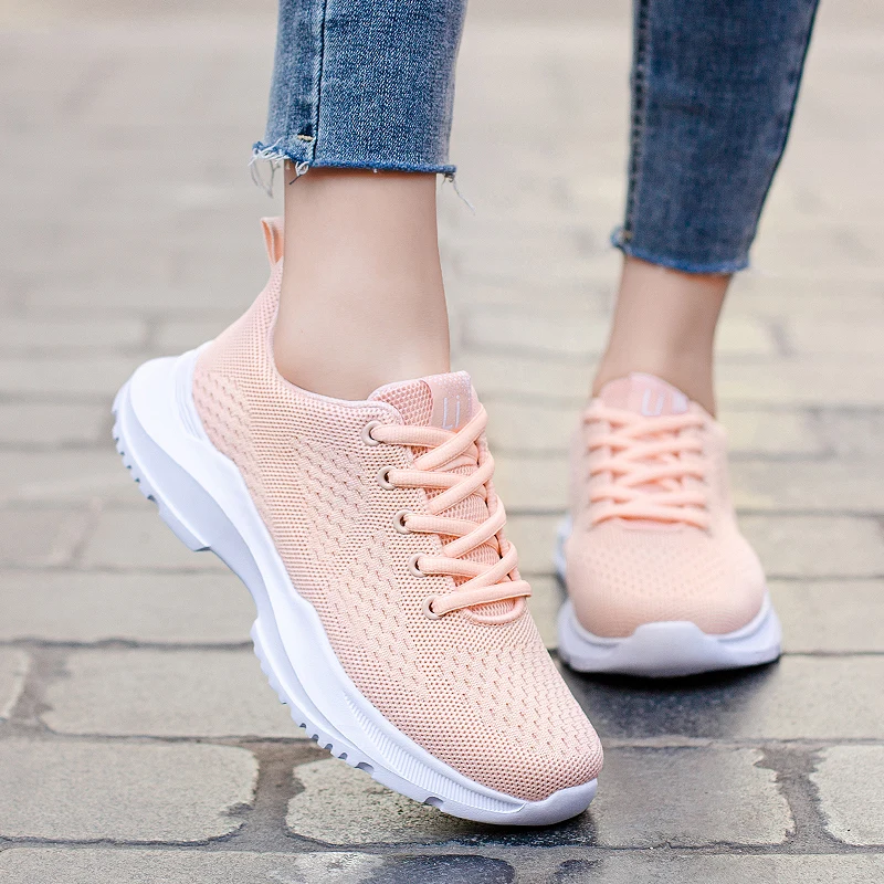 

2021 Sneakers Women Vulcanized Shoes Casual Ladies Shoes Woman Lace-Up Light Breathable Female Zapatillas De Deporte Para Mujer