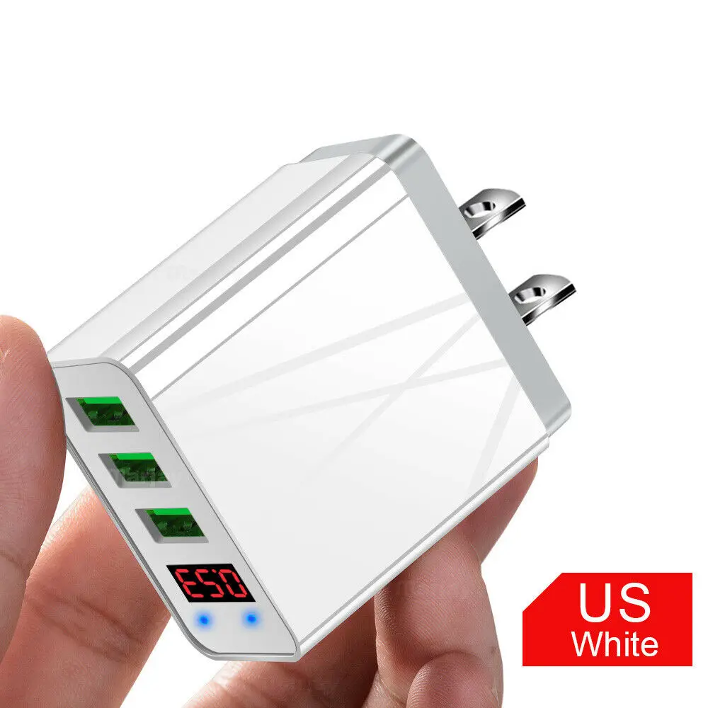 US charger Безопасный светодиодный дисплей 3 порта USB зарядное устройство Быстрая зарядка 3.1A настенная Зарядка для iPhone huawei samsung EU US plug адаптер для мобильного телефона - Тип штекера: US charger