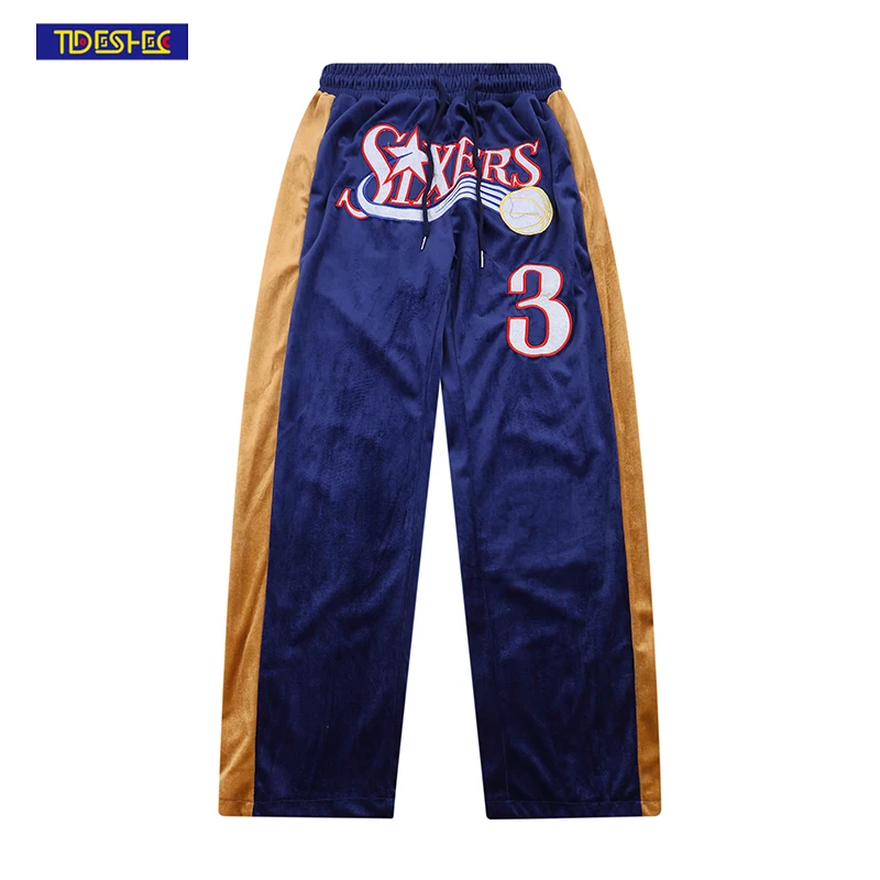 

Брюки мужские повседневные большого размера, спортивные штаны с вышивкой в стиле пэчворк, с эластичным поясом, в стиле Харадзюку, свободные ...