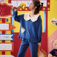 pajamas womens summer cotton long sleeved suit cute princess style can be worn outside spring and autumn home clothes