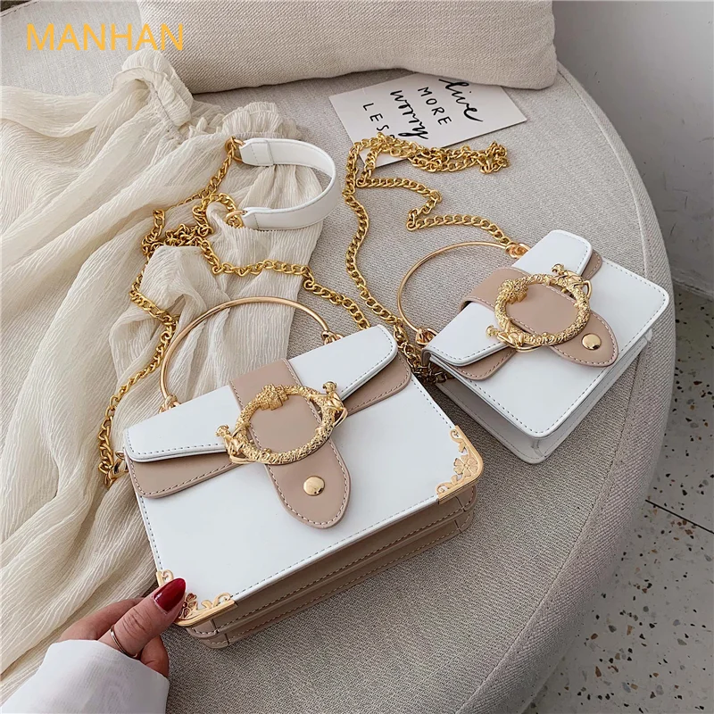 

Квадратная сумка-Кроссбоди контрастных цветов, 2021 тоут с металлическими ручками, качественная женская сумочка из искусственной кожи, сумка...