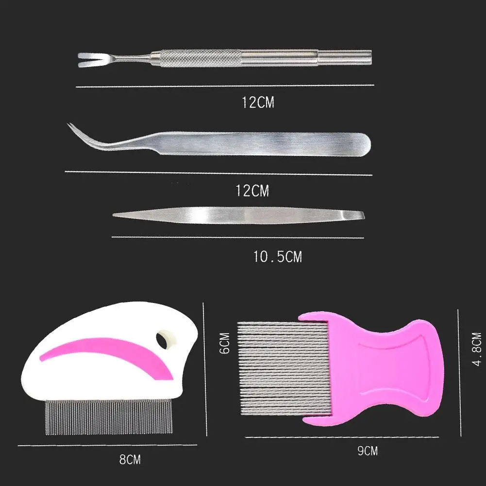 

4Pcs Pet Flea Treatment Tick Removal Tools Set 2 In 1 Stainless Steel Fork Tweezers Clip Set For Pet Supplies