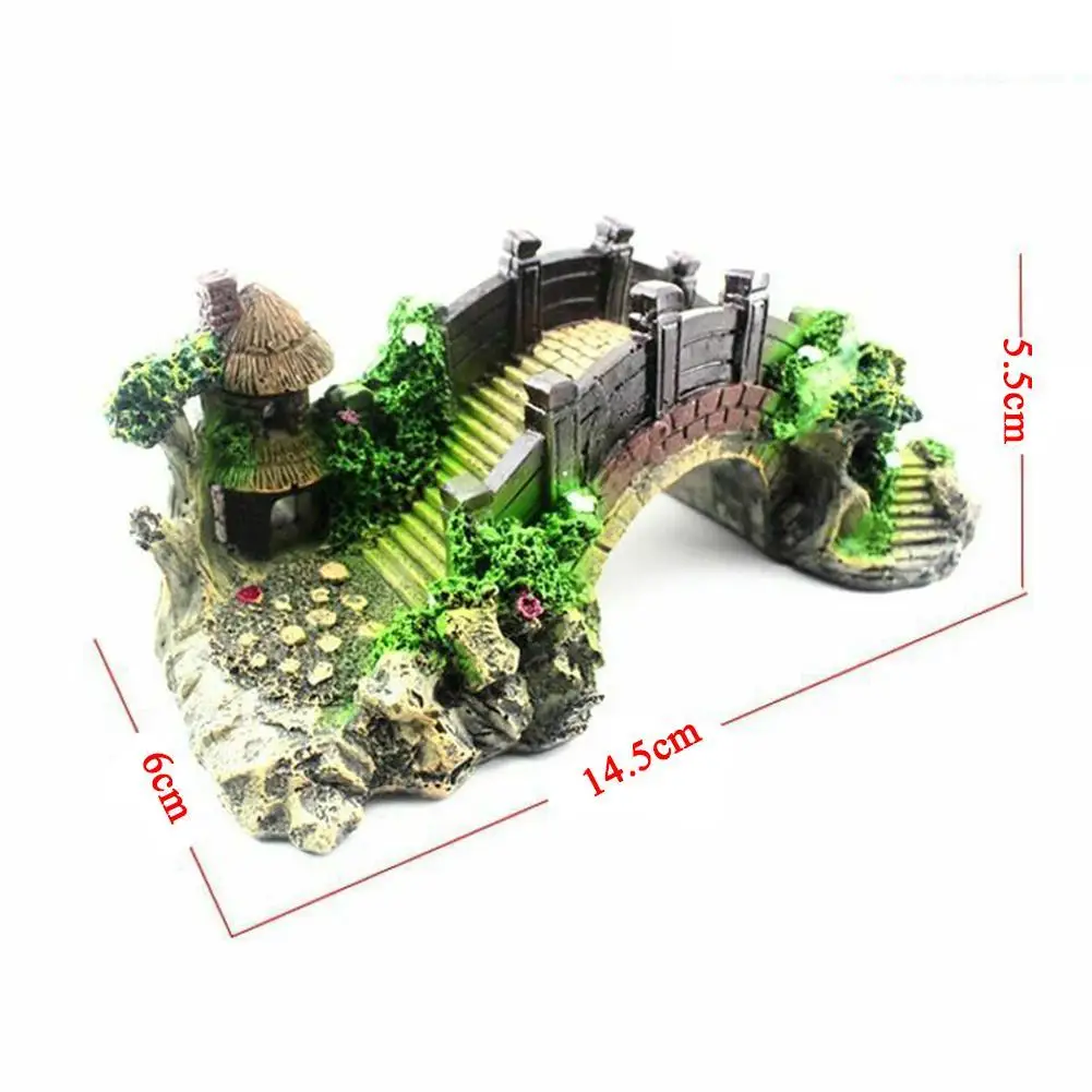 

Aquarium Fish Tank Vintage Decorative Bridge Landscape Supplies Pet Pavilion Resin Home Plants Decorations Tree Ornaments D K8O7