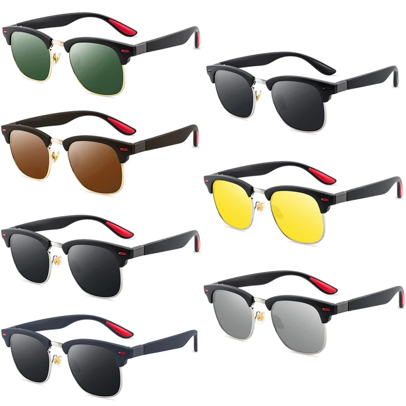 

Rivet Polarized Sunglasses Lighter Design Sun Glasses Female Male TR90 Legs Brand Designer Women Men Retro Classic