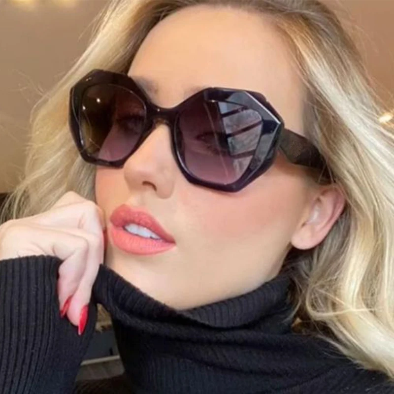 

Fashion Polygonal Sunglasses Women Vintage Irregular Big Gradient Sun Glasses Female Glasses For Women Retro Brand Eyeglasses