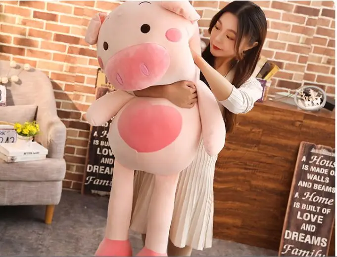 Фото Огромная 150 см милая розовая свинка плюшевая игрушка пуховая хлопковая мягкая