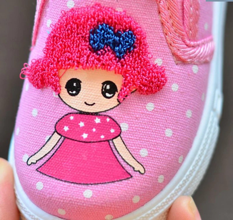 Girls Canvas Shoes Slip On Pink Denim Baby Loafers Kids Lovely Footwear Nina Zapatos Chaussure SandQ 2021 Spring Autumn New