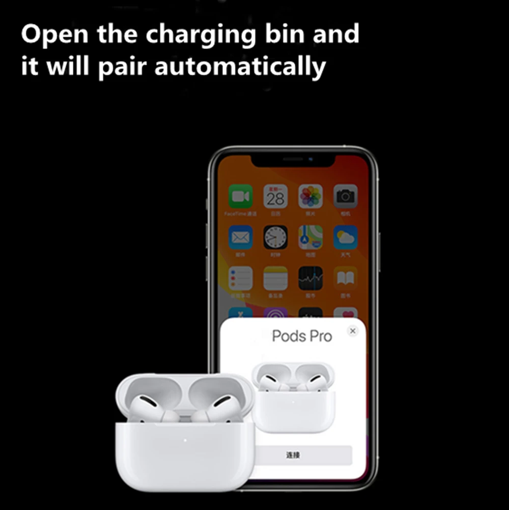 Беспроводные наушники Airpods Pro, Bluetooth 5,0 безпроводные наушники, наушники с функцией активного шумоподавления и функцией обнаружения, 3D стерео наушники для Apple Airpods Pro Беспроводные наушники bluetooth