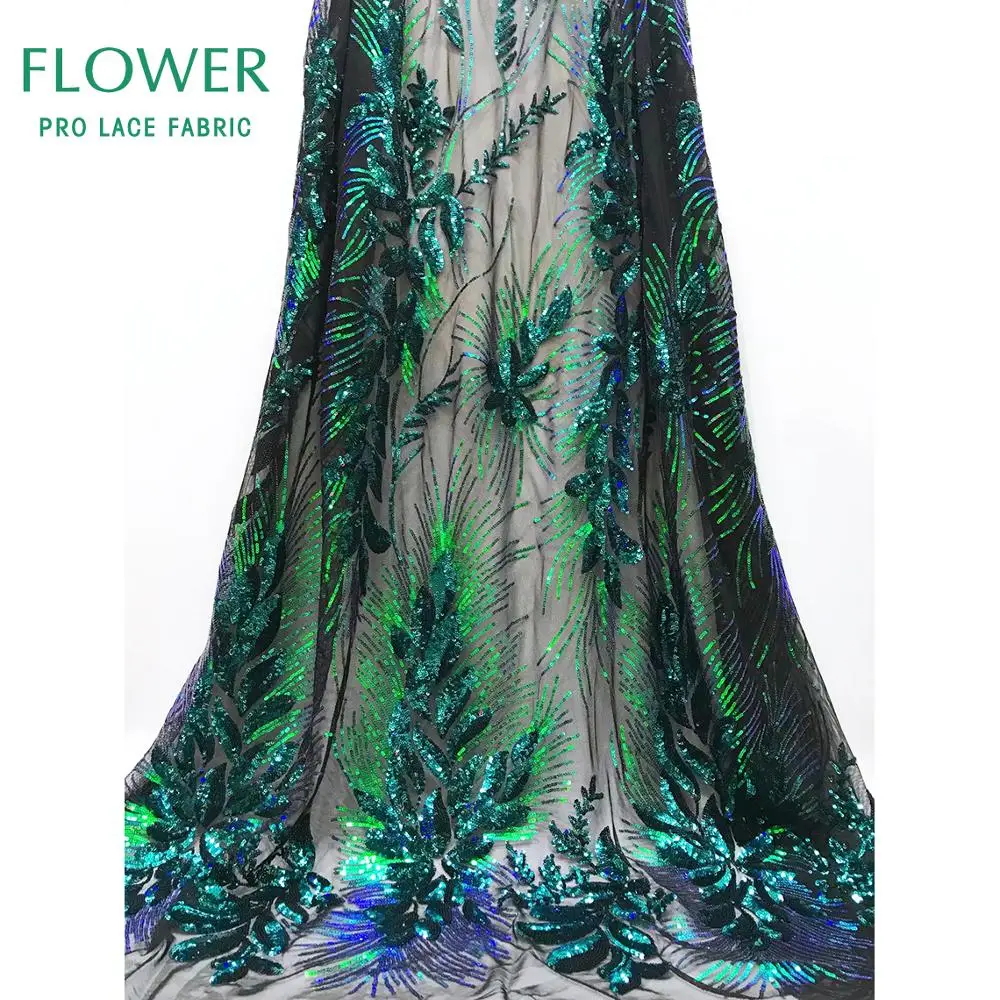 Специальный дизайн ослепительные цветы блестки тюль ткань гипюр сетчатые