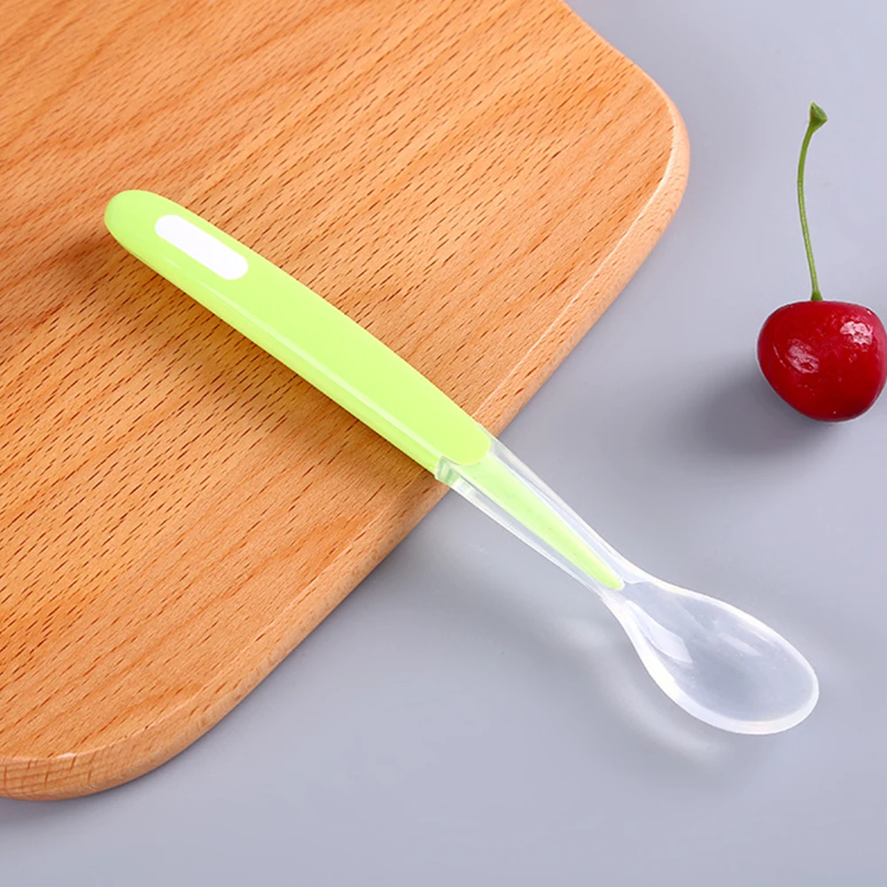 

Экологически чистая Нетоксичная портативная прочная силиконовая посуда для кормления ребенка кухонная Мягкая ложка практичная