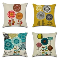 sunflower cotton linen pillow cover flower pattern throw pillow cushion cover home decoration outdoor seat car sofa bed decor