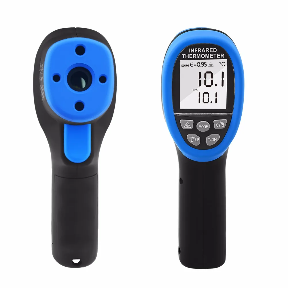 HOLDPEAK Digital Dual Laser Thermometer HP-1320 Non-Contact IR Tester Pyrometer -50~1320 with Alarm Set Back Light for Industry