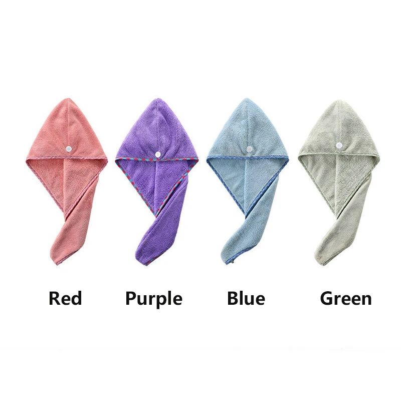 Женское полотенце для сушки волос из микрофибры однотонное быстросохнущее