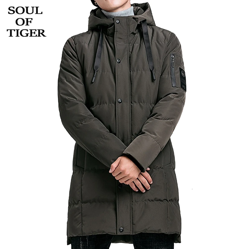 Мужская стеганая парка с капюшоном SOUL OF TIGER Повседневная теплая куртка на молнии