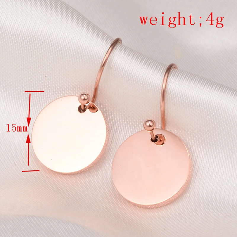 

RHYSONG Simple Female Ear Decoration Steel Jewelry 2021 Statement Round Plate Dangle Earrings For Women ED26