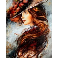 5d diy diamond painting full squareround drill hat woman 3d rhinestone embroidery cross stitch gift home decor gift