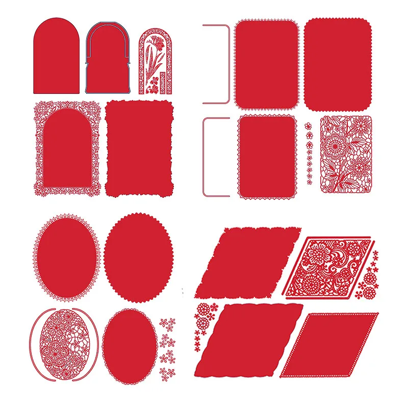 Металлические пресс формы прямоугольные овальные и кружевные цветы для