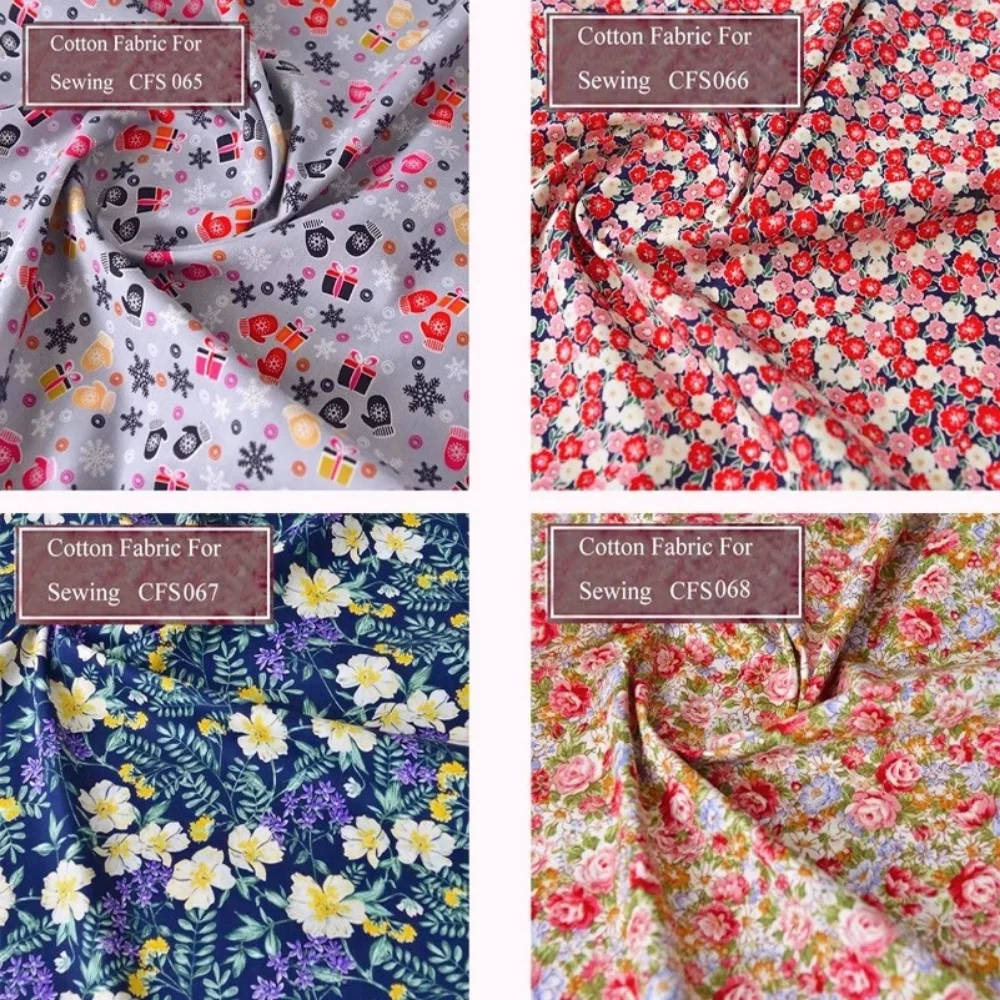 Floral Print Cotton Poplin Thin Fabric for DIY Children Clothes Handmade Accessories by the Meter 140x50cm | Дом и сад