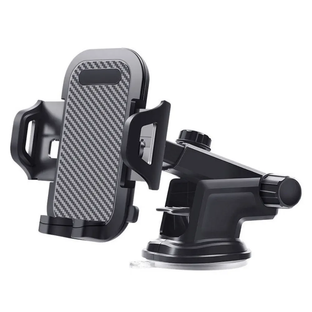

Sucker Car Phone Holder Carbon Fiber Dashboard Mount Universal Bracket Smartphone Stand Windshield Cellphone Support