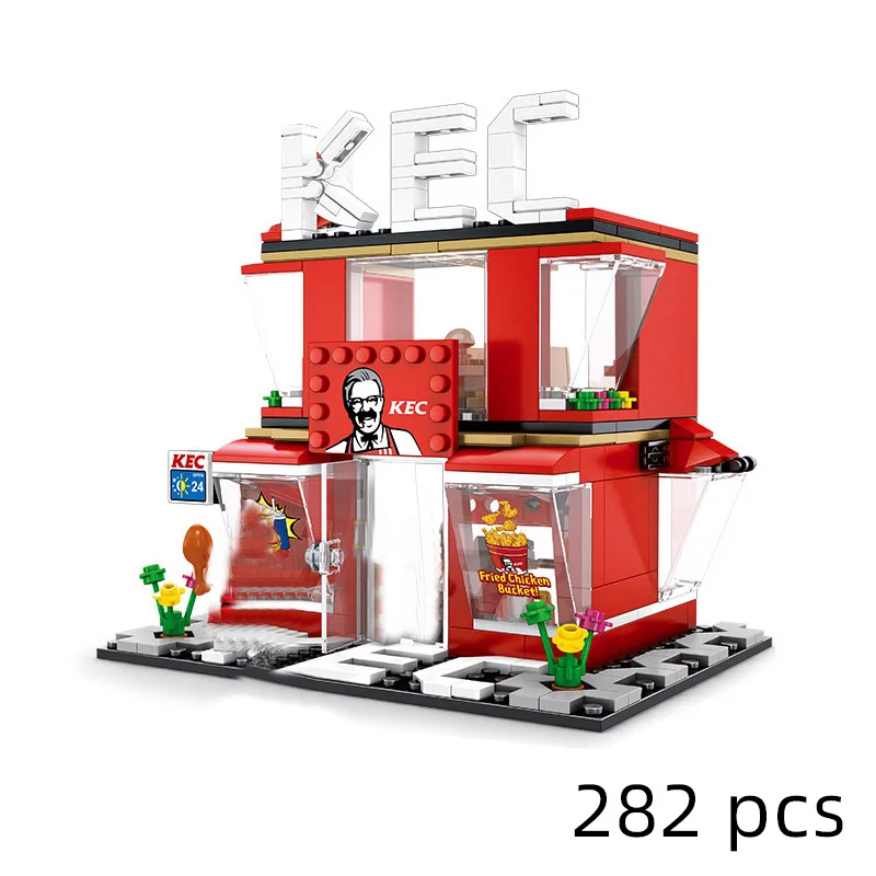 sembo blocks city mini street store shops sest house model coffee building bricks restaurant creative architecture super market | Игрушки и