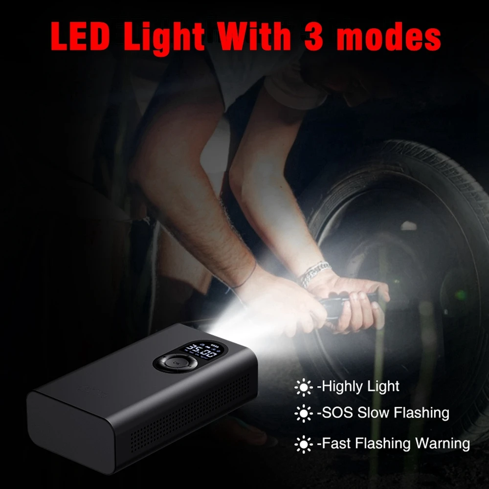 

3X2000mah 12V 150psi Car Air Compressor Inflator Pump For Car Motorcycle Bicycle Tire Portable Electric Air Pump