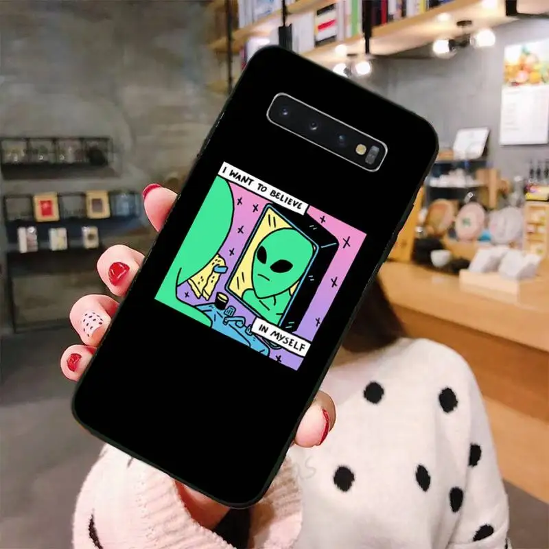 

Cute cartoon alien space Phone Case For Samsung Galaxy S8 S9 S10 Plus Lite S10E Note 3 4 5 6 7 8 9 10 Pro cover