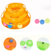 funny cat toy three layer turntable puzzle cat interactive game disc track ball pet supplies cat toy