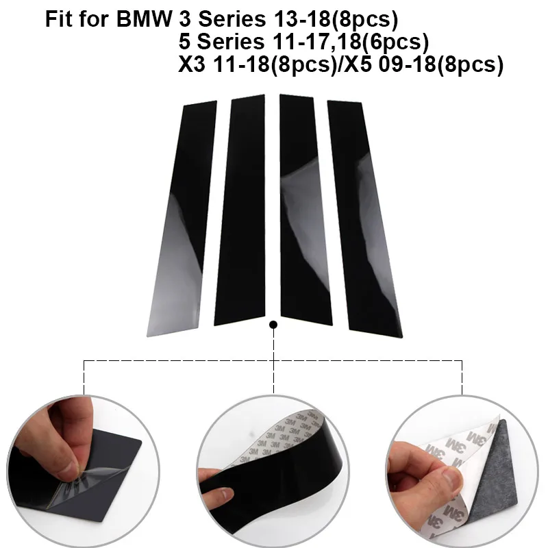 

PC Mirror B-pillar Stickers For BMW E60 E90 F30 F10 F20 F07 E70 E84 E46 Pillars Column Decorative Sticker Trim Car Accessories