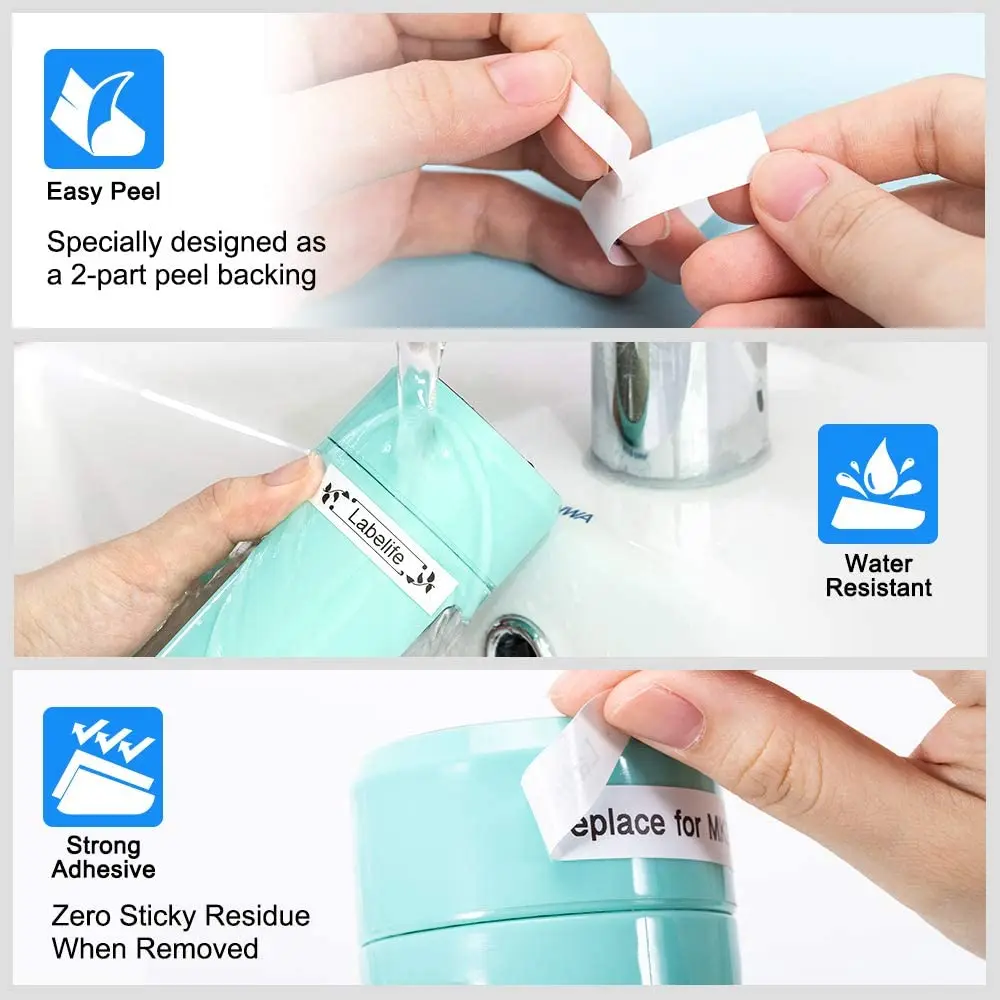 6 упаковок совместимые этикетки для DYMO LetraTag сменные прозрачные LT клейкие ленты