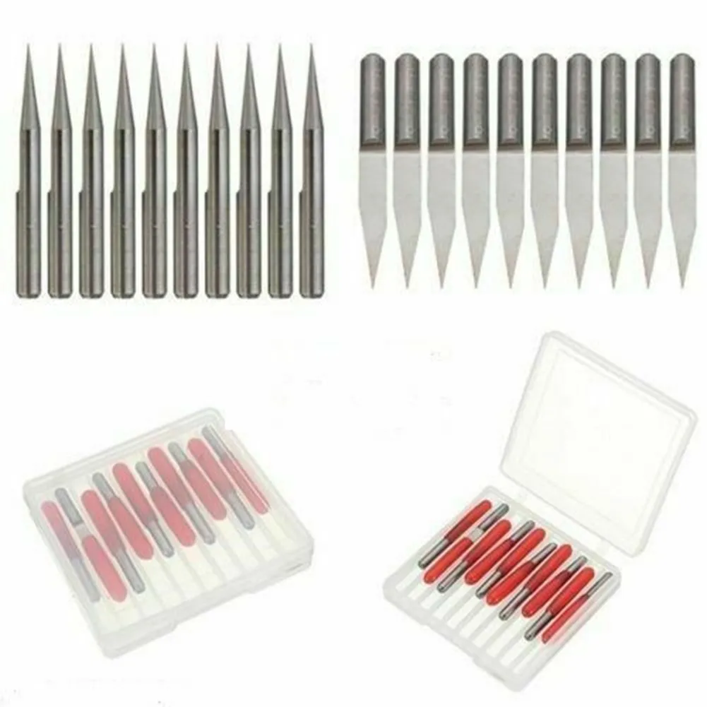 

10pcs Carbide PCB Engraving Bits CNC Router Bit 3.175mm Shank 20 Degree Milling Cutter Tools