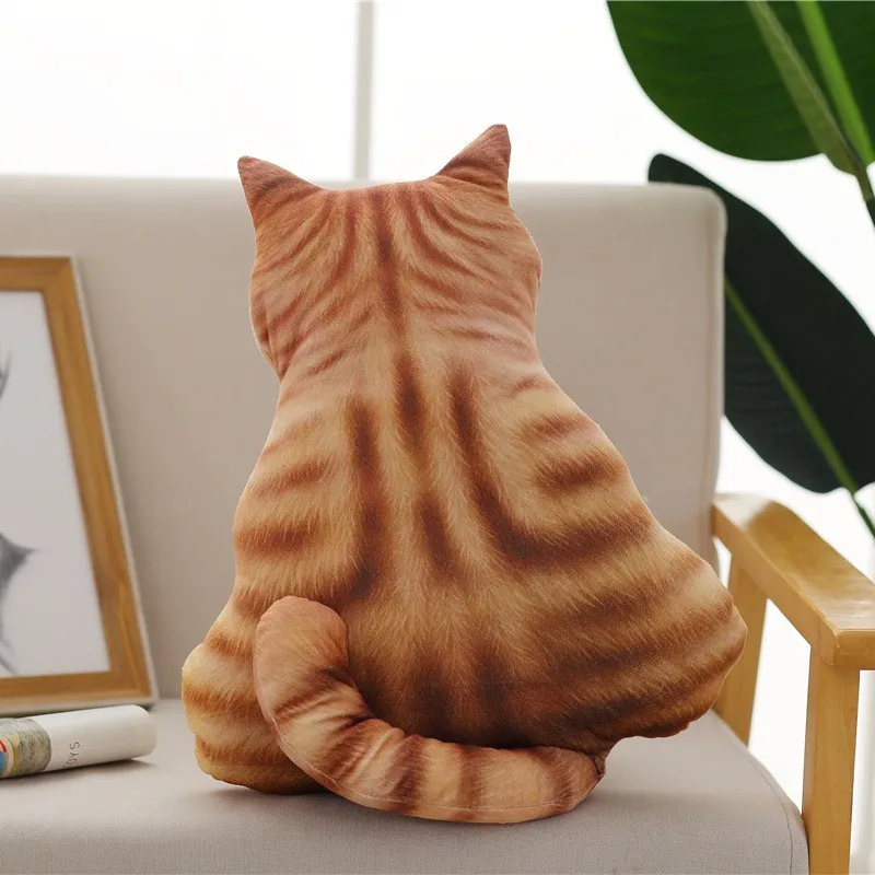 3D Printed Cat Back Cushion Plush Toy Gift Simulation Pillow Decorative Cushions for Sofa | Дом и сад