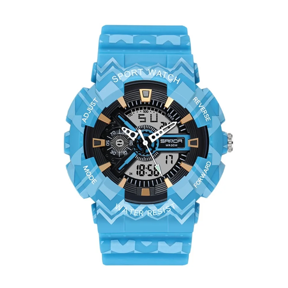 

Часы наручные мужские с большим циферблатом, модные Тактические Водонепроницаемые спортивные, с резиновым ремешком, стиль лето