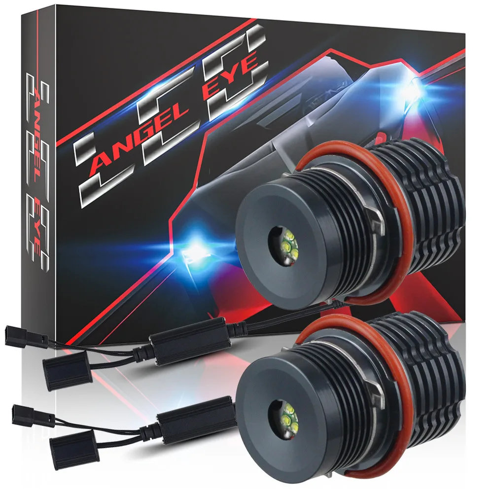 

2 шт E39 6500K Автомобильные светодиодные ангельские глазки E39 CREE 4SMD 40 Вт для BMW E87 E39 E60 E63 светодиодные фары