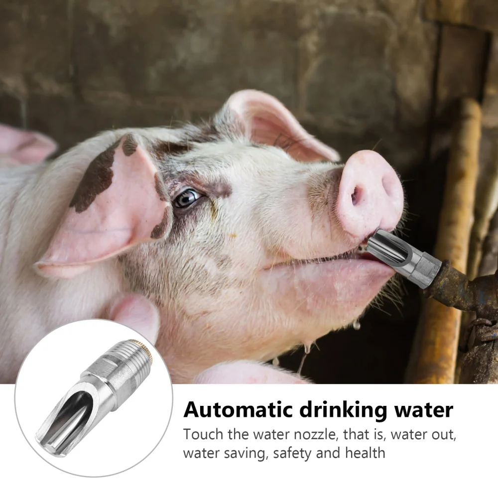 

10pcs Waterer Drinker Water Dispenser Nipples Animal Water Supply