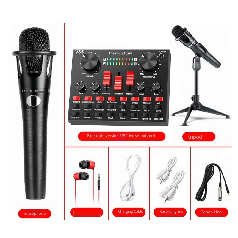 

Bluetoot Professional Live Streaming Sound Card Kit USB o Interface Mixer DJ Sound for Recording Microphone Guitar