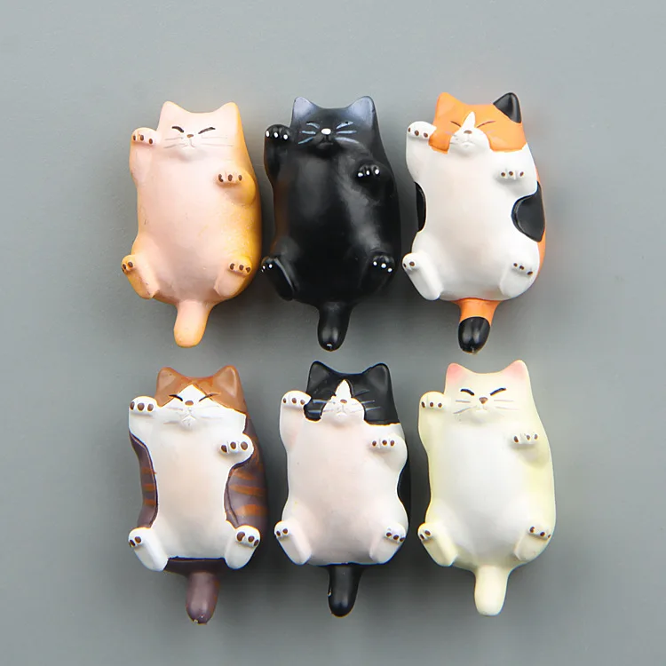 Cute Refrigerator Sticker 3D Ornament Cartoon Animal Fridge cat Shaped Magnetic Decoration | Дом и сад
